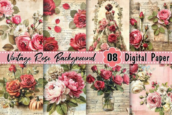Download Vintage Floral Rose Background - Rose background Collection