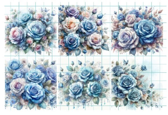 Download Watercolor Blue Rose Background - Rose background Collection