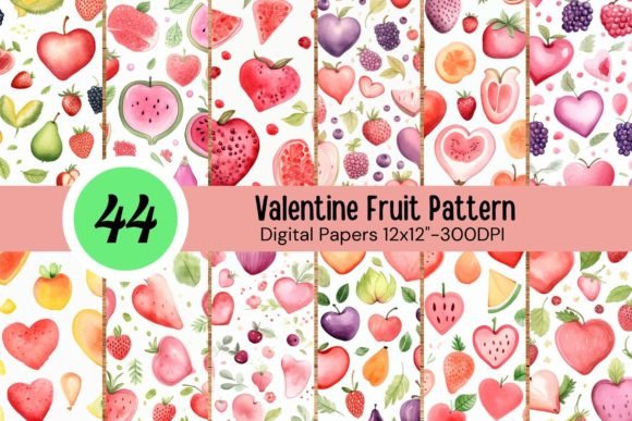 Download Garden Valentine Fruit Pattern - Fruit pattern Collection