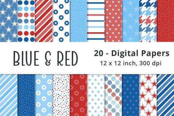 Download Red, White, and Blue Digital Paper - Blue digital paper Collection