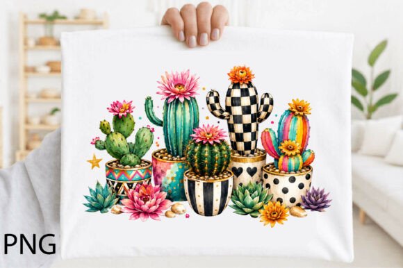 Download Colorful Boho Cactus Garden Blooming - Colorful Collection
