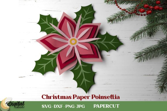 Download Flower Paper. Christmas Paper Poinsettia - Poinsettia Collection