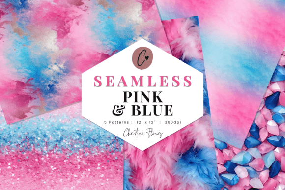 Download Pink and Blue Digital Paper Mini Pack - Blue digital paper Collection