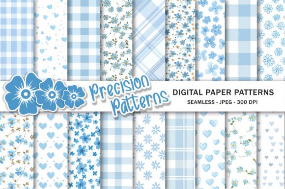 Download Baby Blue Digital Paper Set - Blue digital paper Collection