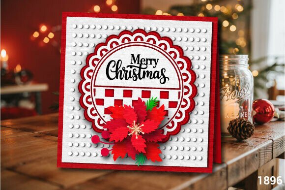 Download Christmas Poinsettia Gift Card Svg 1896 - Poinsettia Collection